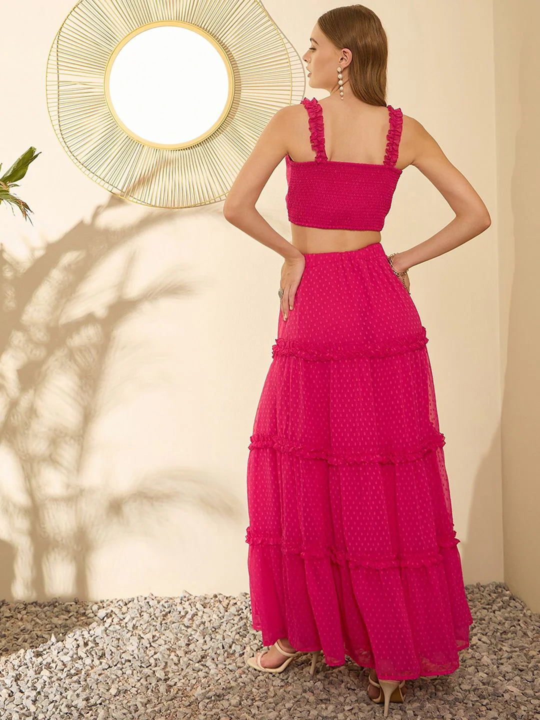 Berrylush V Neck Sleeveless Top With Skirt - Image 6