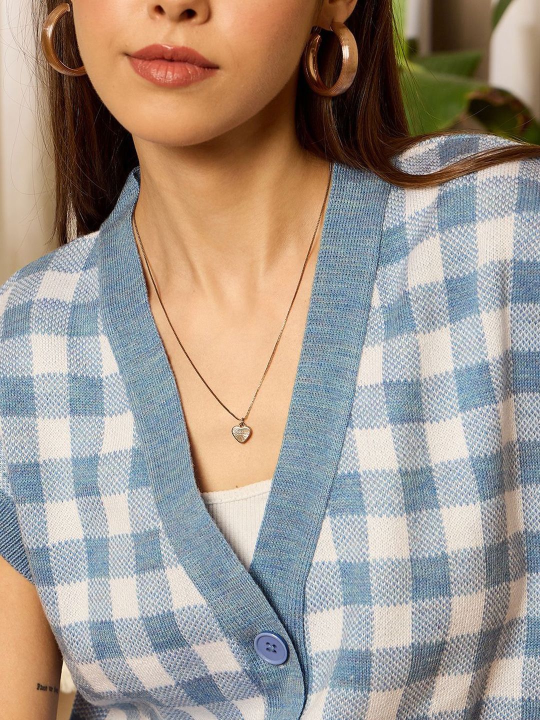 Berrylush Women Checked Cardigan - Image 2