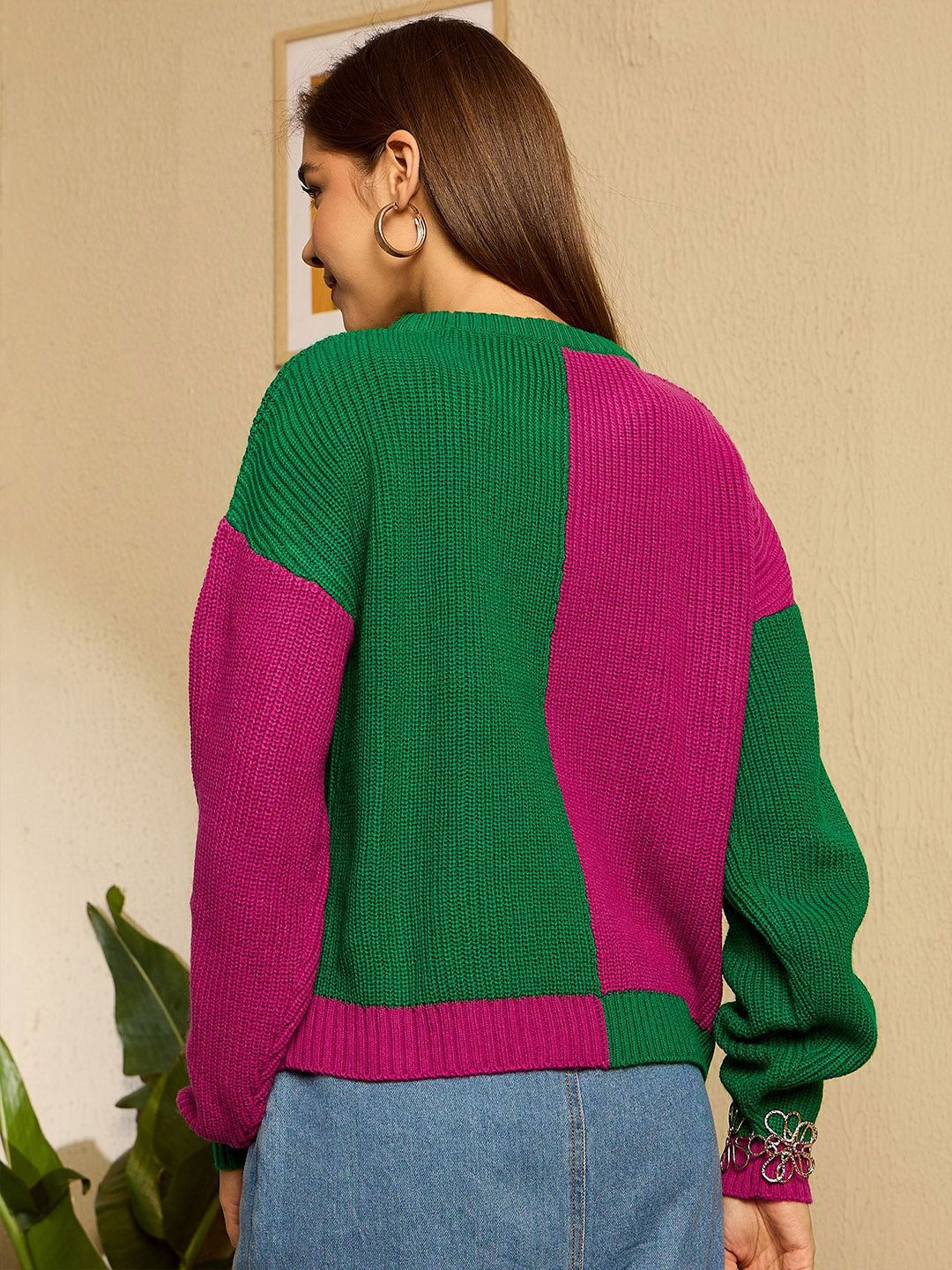 Berrylush Women Colourblocked Pullover Sweater - Image 5