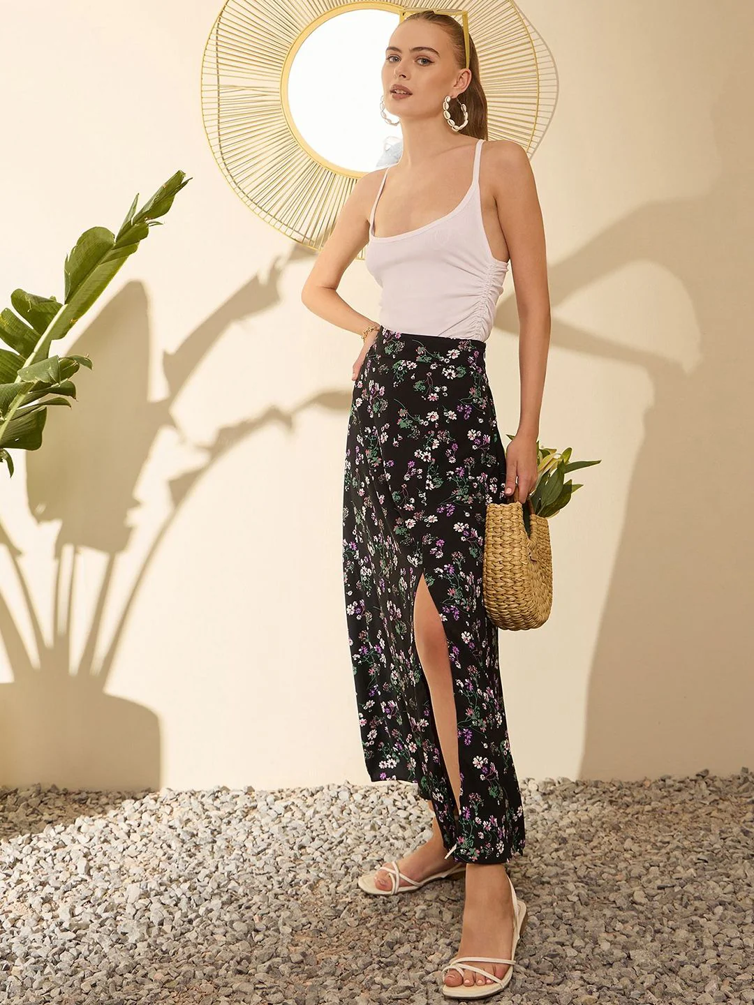 Berrylush Women Floral Printed A-line Maxi Skirt - Image 5