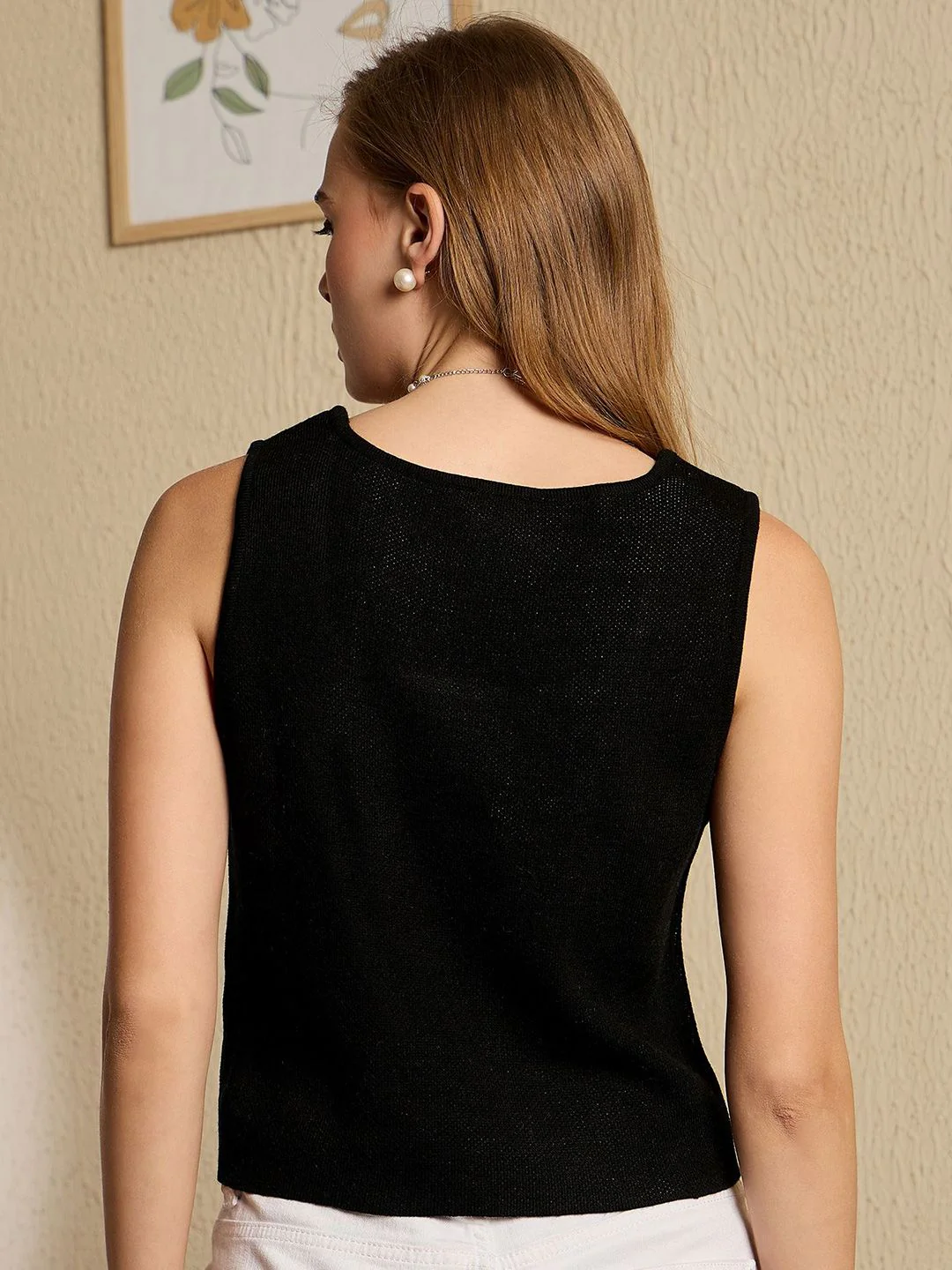 Berrylush Women Floral Printed Sweater Vest - Image 5