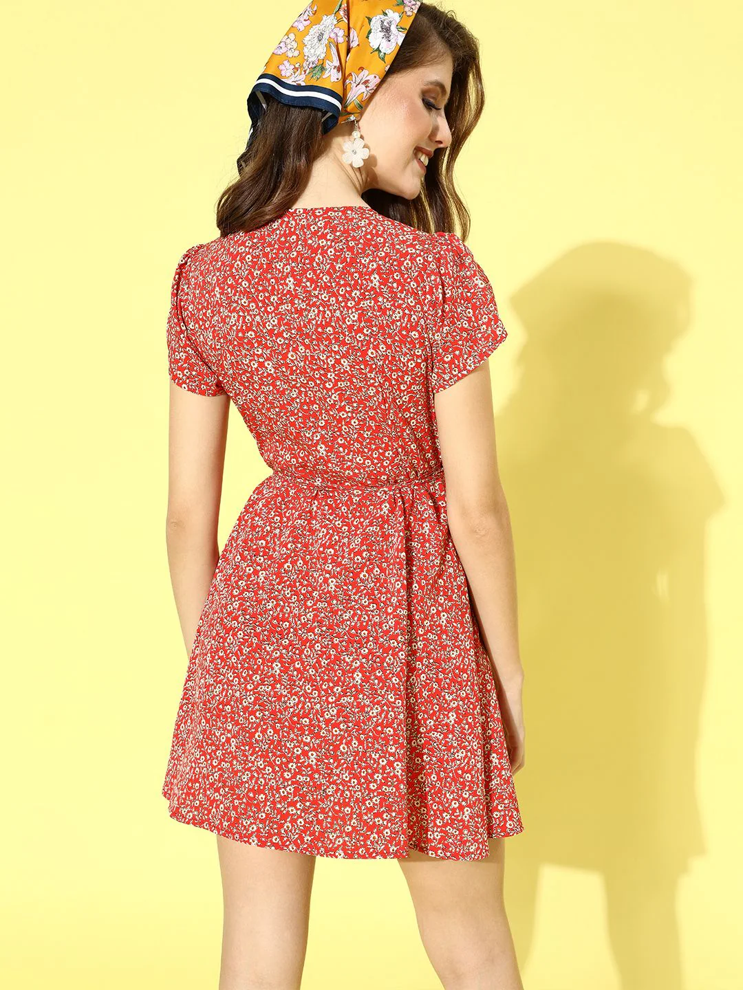 Berrylush Women Gorgeous Red Floral Fantasy Dress - Image 3