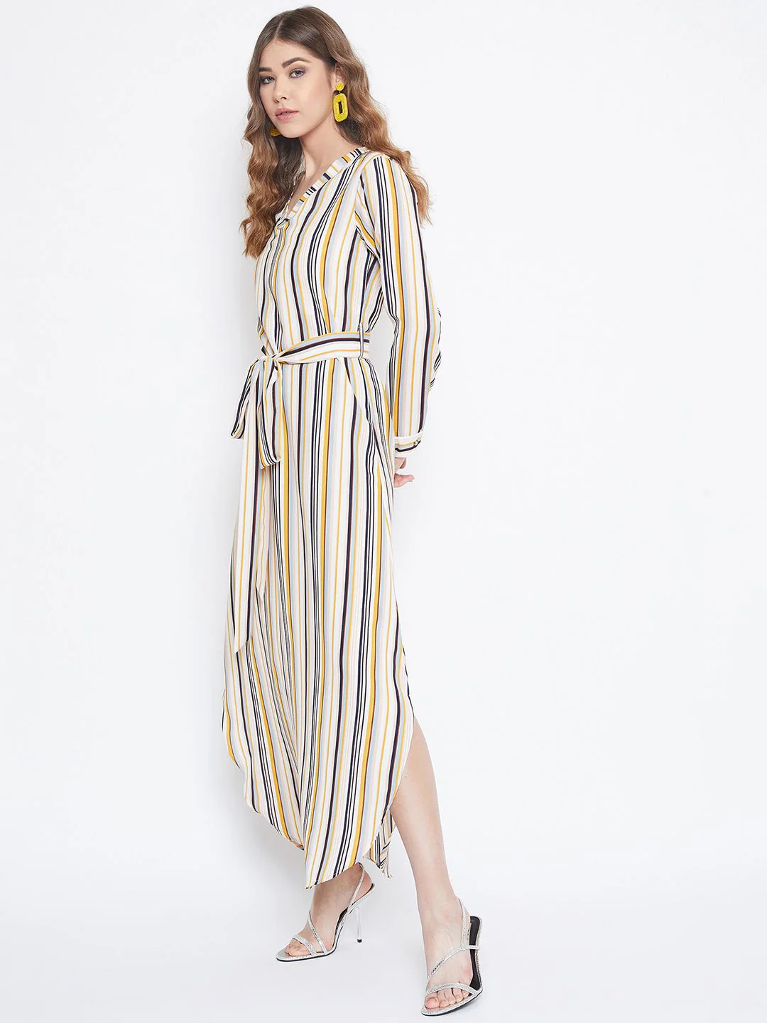 Berrylush Women Multicoloured Striped Maxi Dress - Image 3