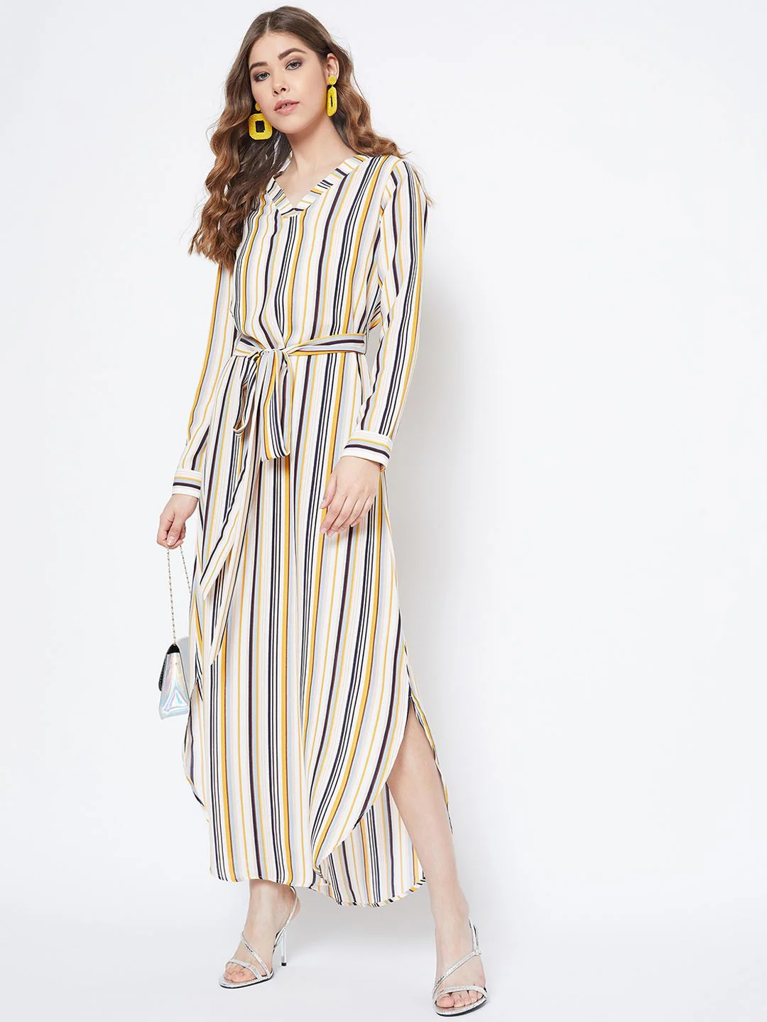 Berrylush Women Multicoloured Striped Maxi Dress - Image 4