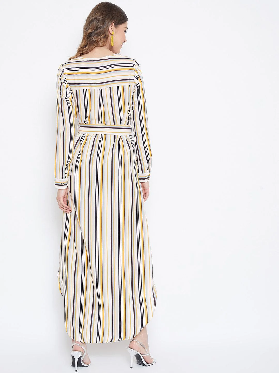 Berrylush Women Multicoloured Striped Maxi Dress - Image 5