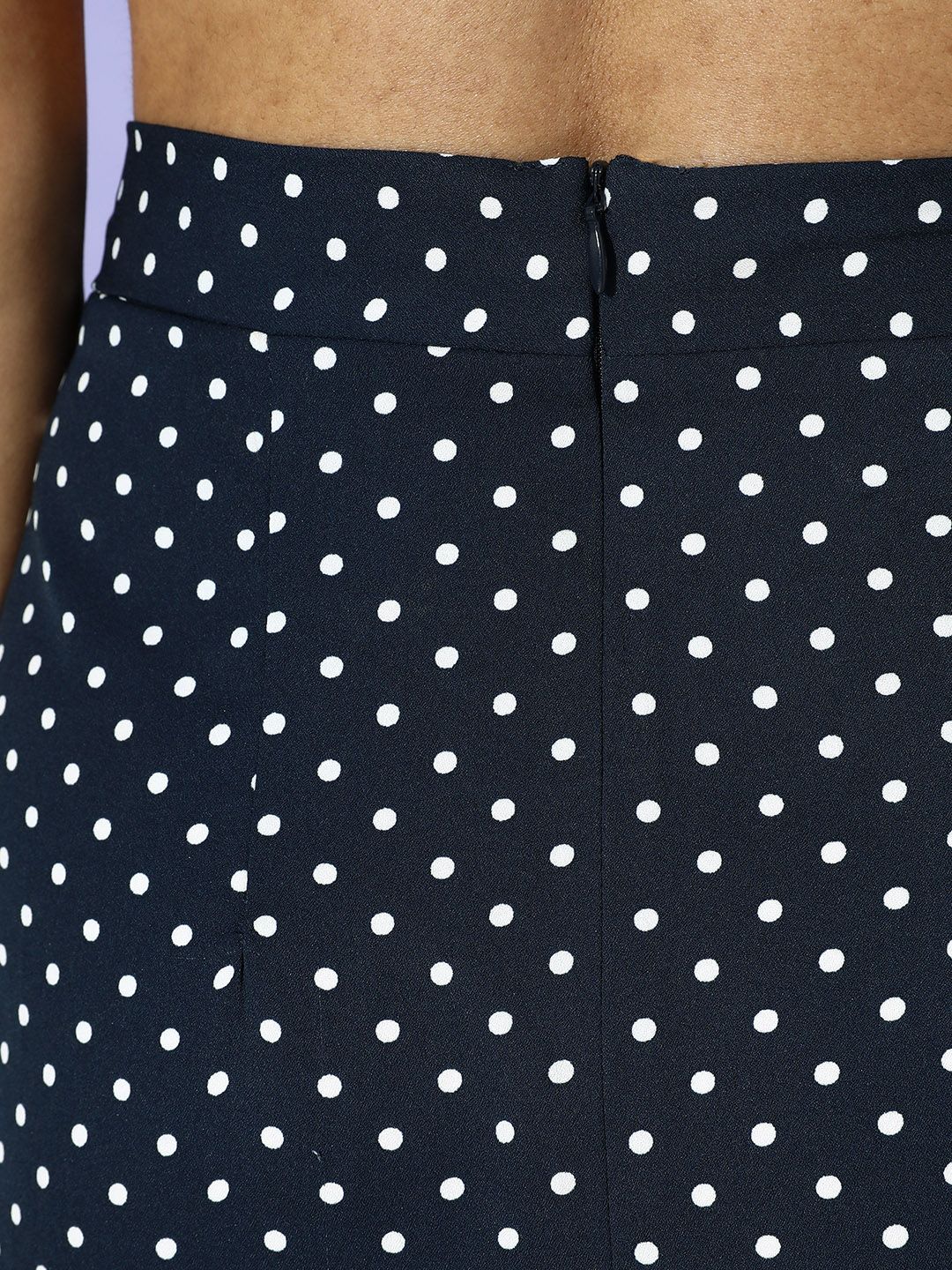Berrylush Women Navy Blue Polka Dotted Co-Ord Dress - Image 4