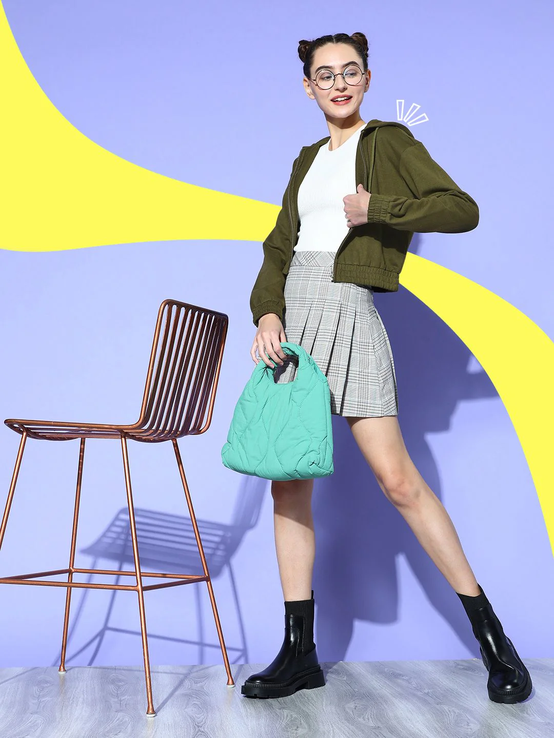 Berrylush Women Olive Solid Glam Game Jacket