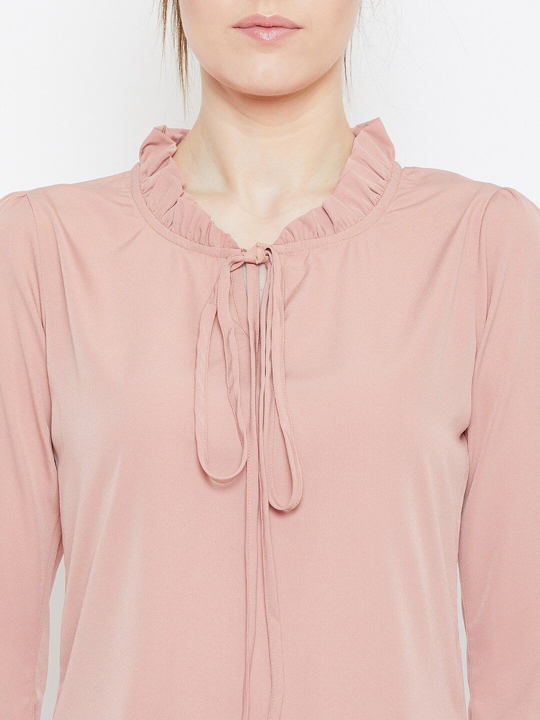 Berrylush Women Peach-Coloured Solid Top - Image 2