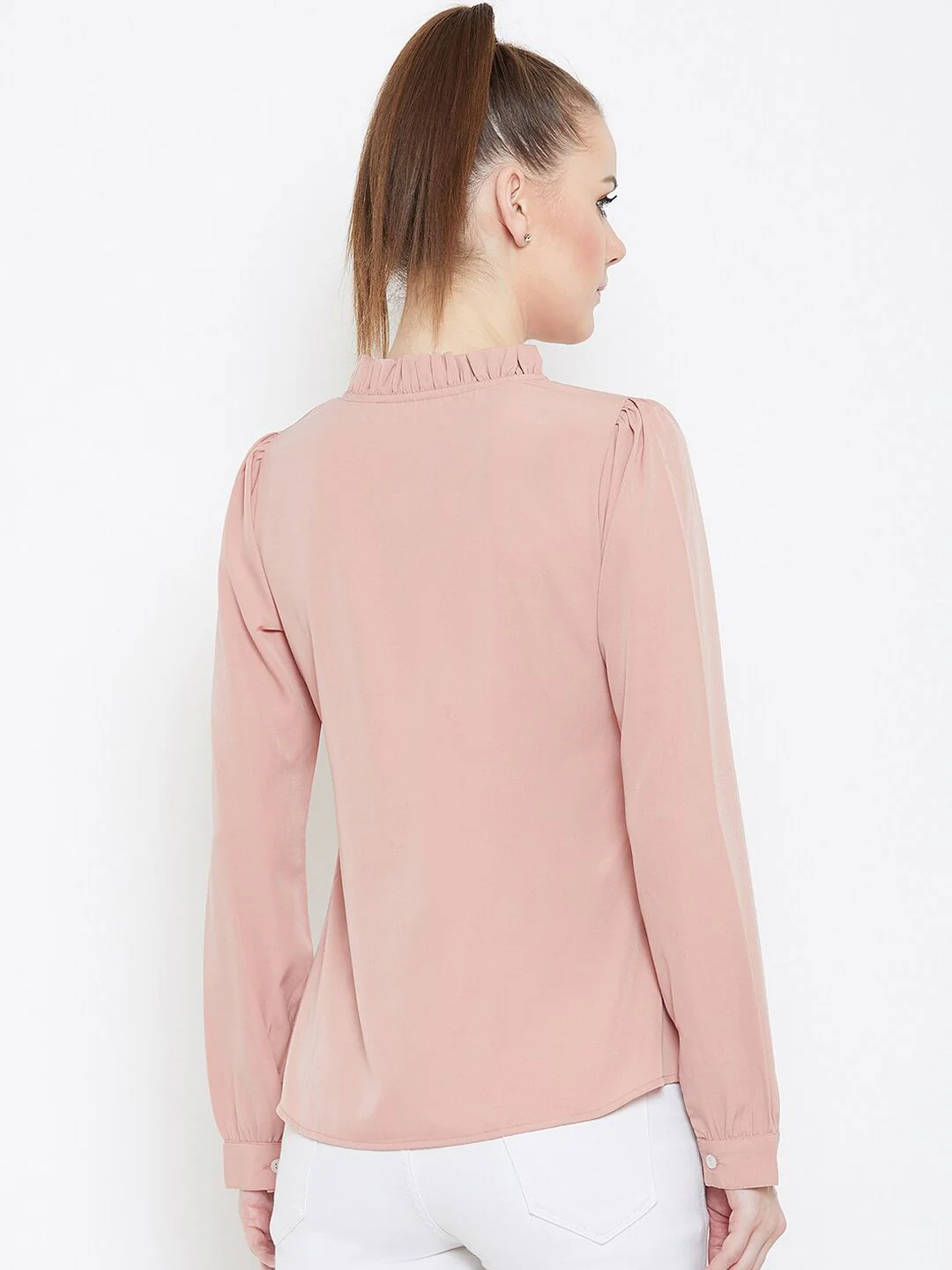 Berrylush Women Peach-Coloured Solid Top - Image 5