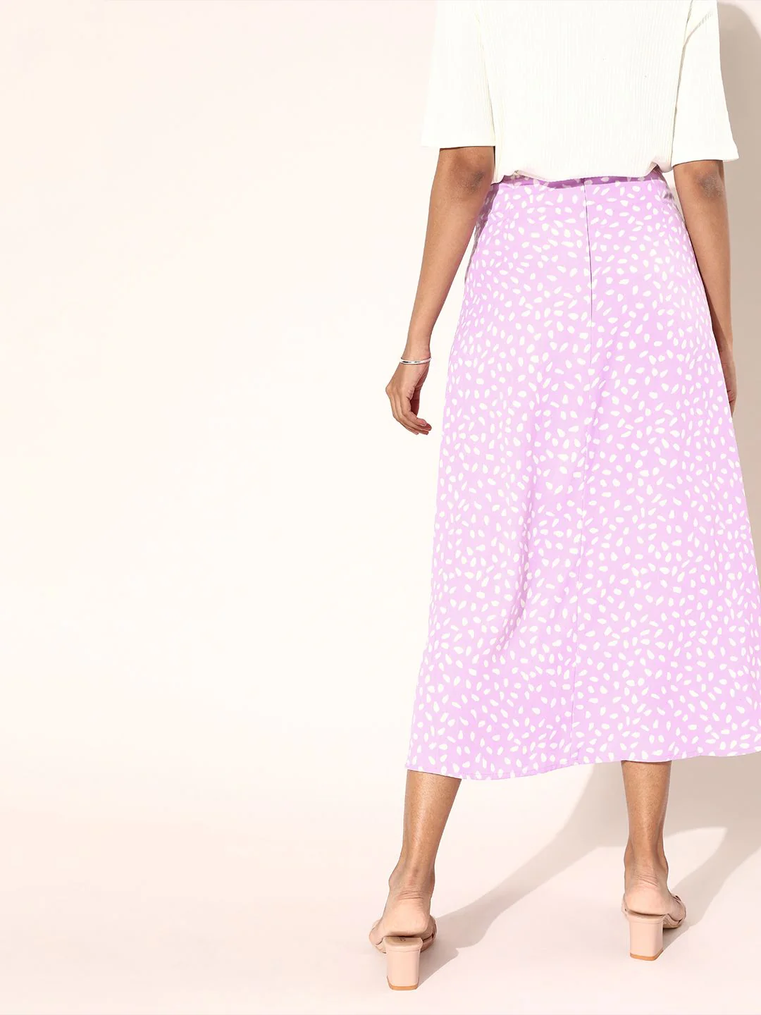 Berrylush Women Purple Printed A-Line Midi Skirt - Image 5