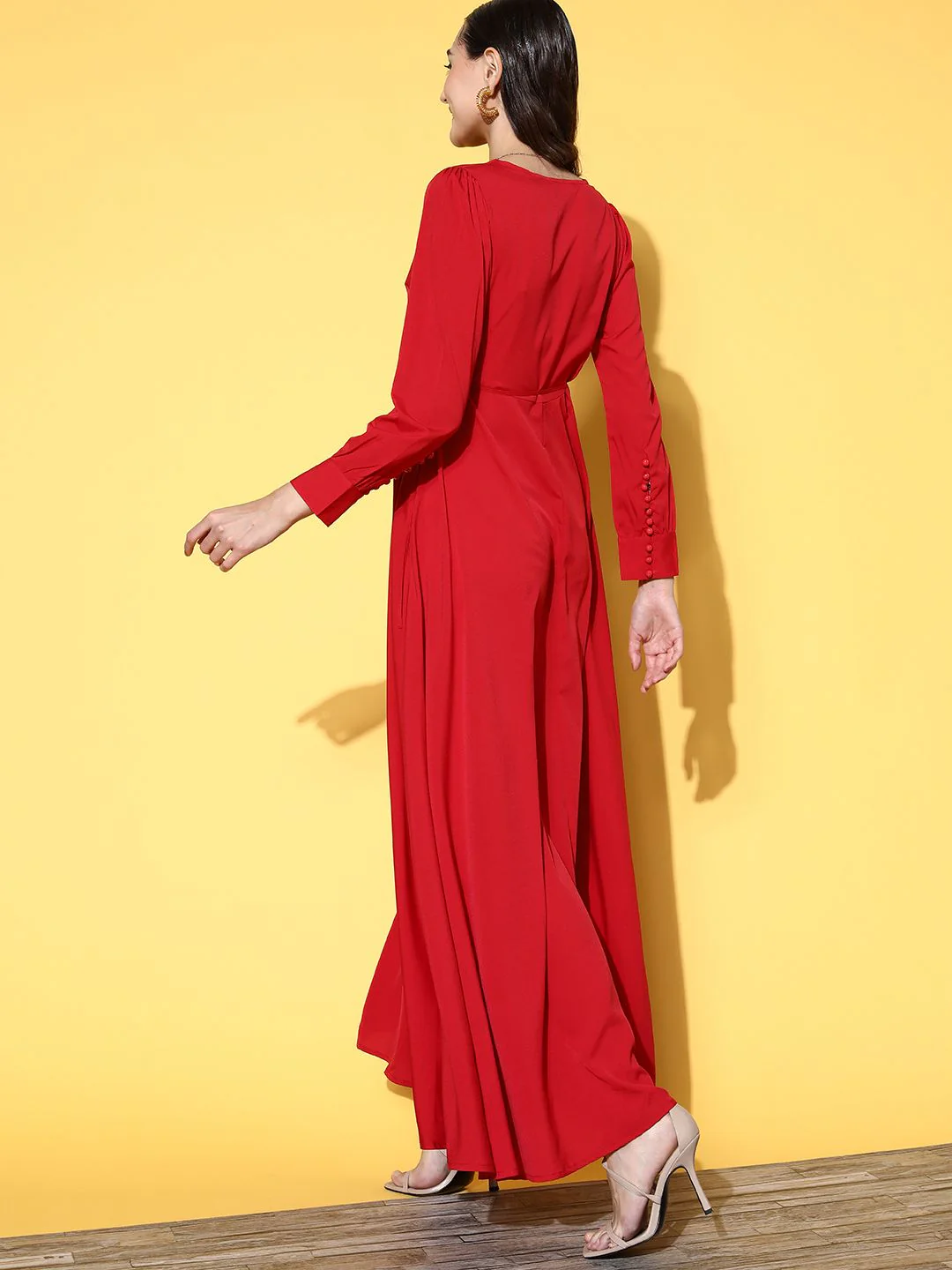 Berrylush Women Red Solid Vacay Attire - Image 4