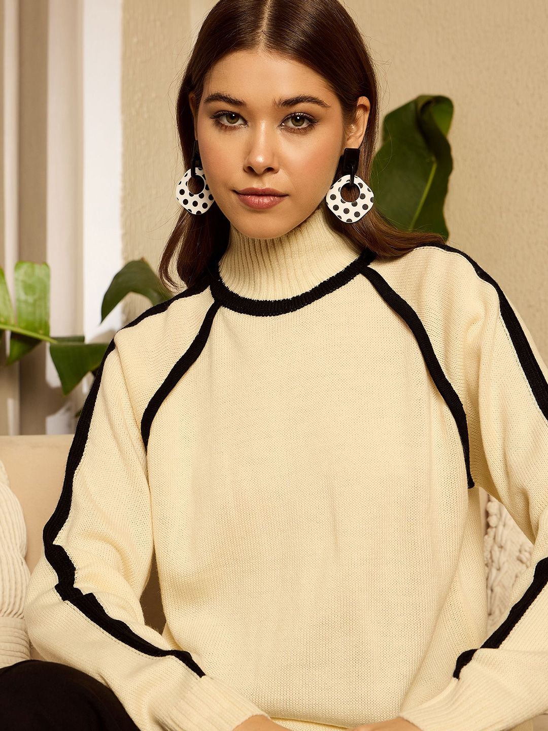 Berrylush Women Ribbed High Neck Pullover - Image 2