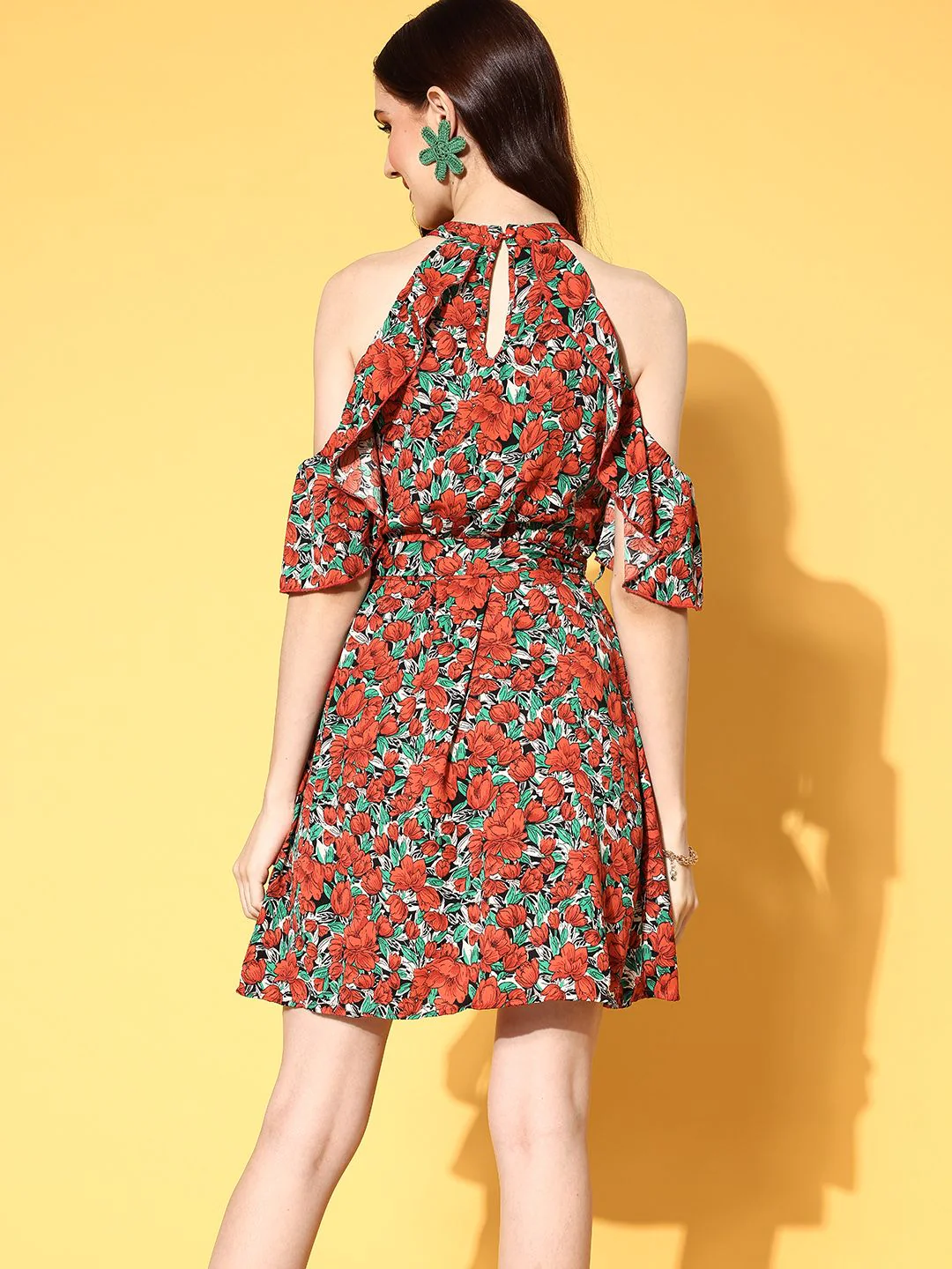 Berrylush Women Rust Floral Vacay Attire - Image 5