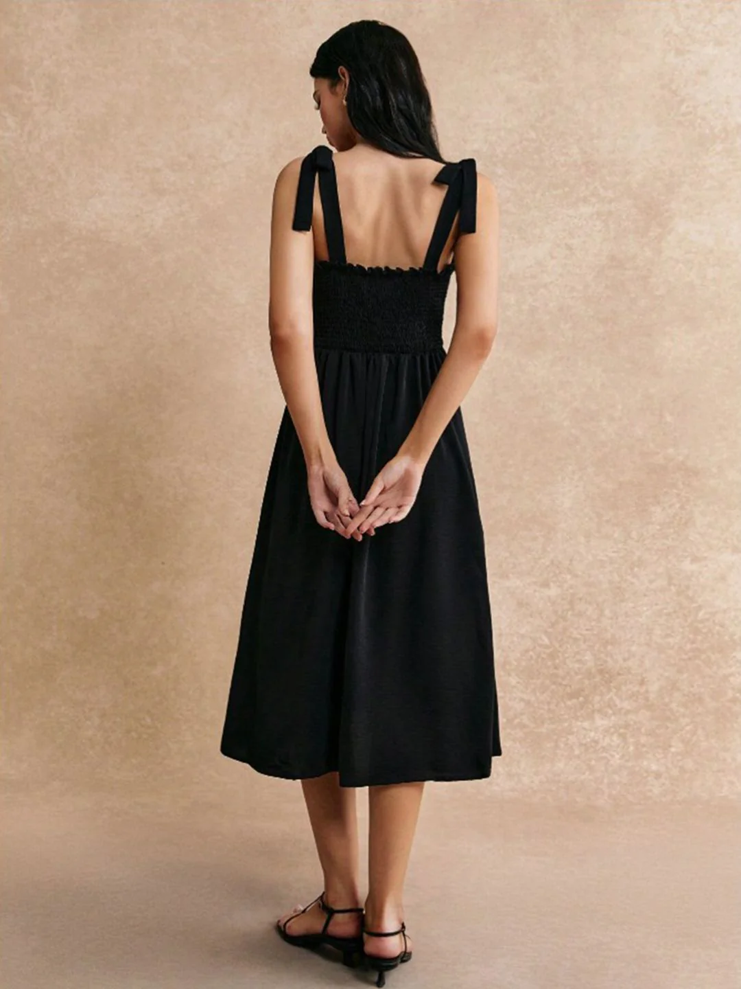Berrylush Women Smocked Fit and Flare Midi Dress With Slit - Image 5