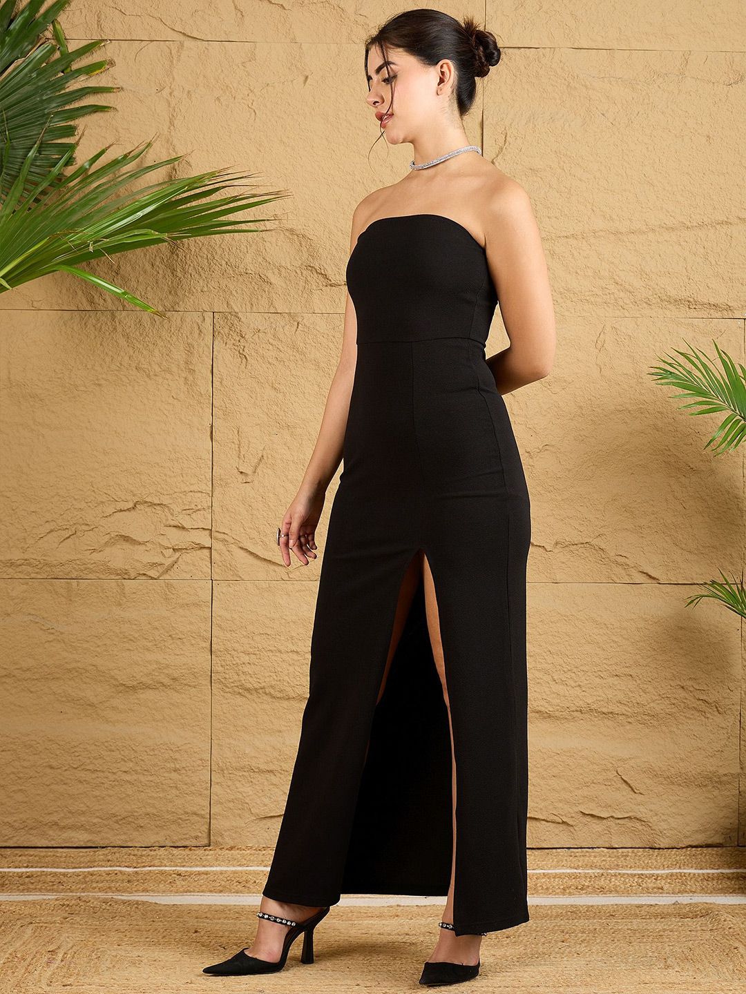 Berrylush Women Solid Bodycon Maxi Dress - Image 3