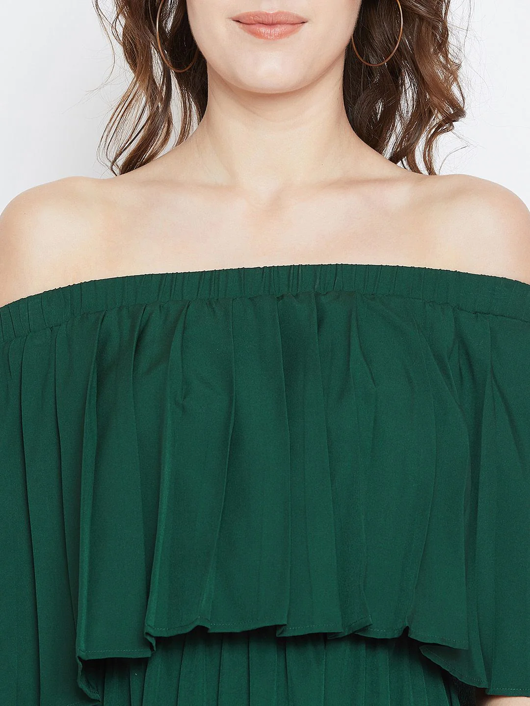 Berrylush Women Solid Green Maxi Dress - Image 2