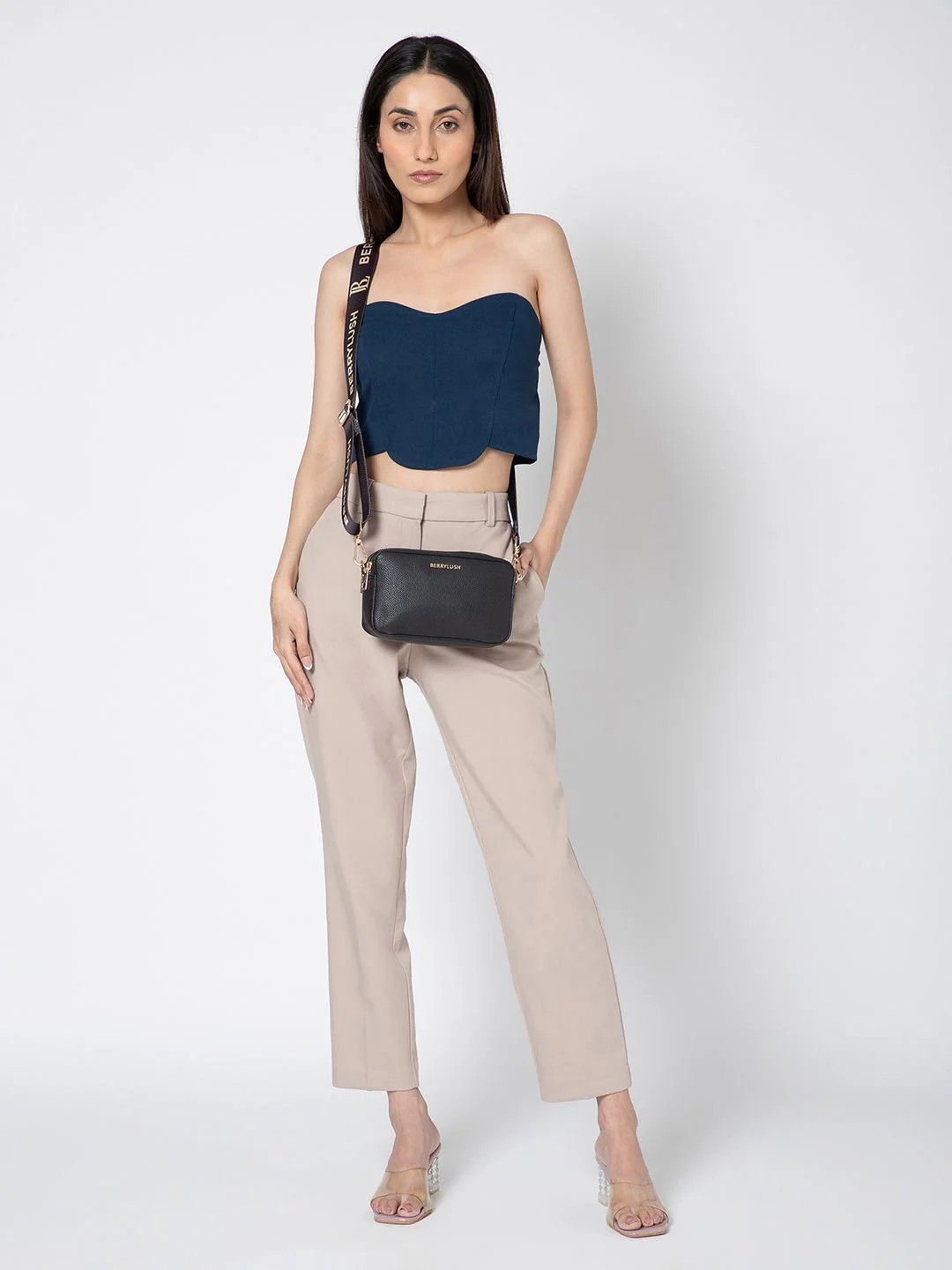Berrylush Women Textured Solid Structured Sling Bag - Image 7