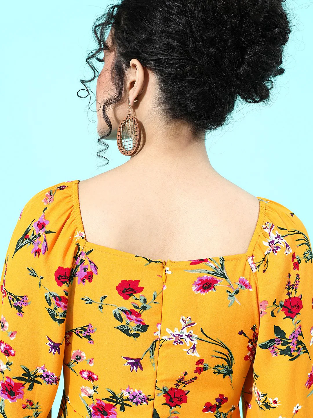 Berrylush Women Yellow Floral Maxi Dress - Image 4