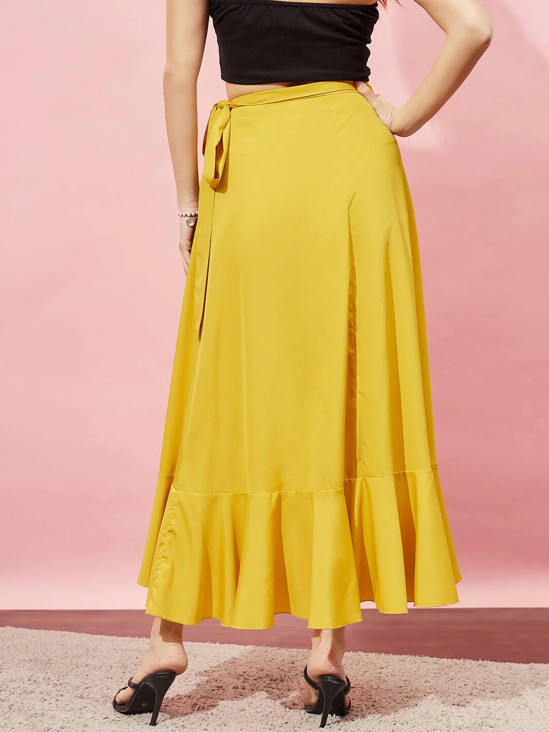 Berrylush Wrap Knot Flared Maxi Skirt - Image 3