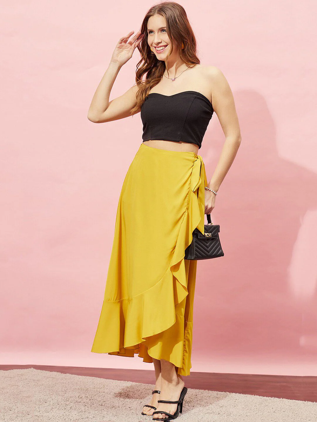 Berrylush Wrap Knot Flared Maxi Skirt - Image 4
