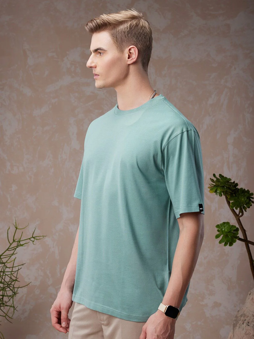 Bewakoof American Pima Round Neck Short Sleeve Cotton Oversized T-shirt - Image 3
