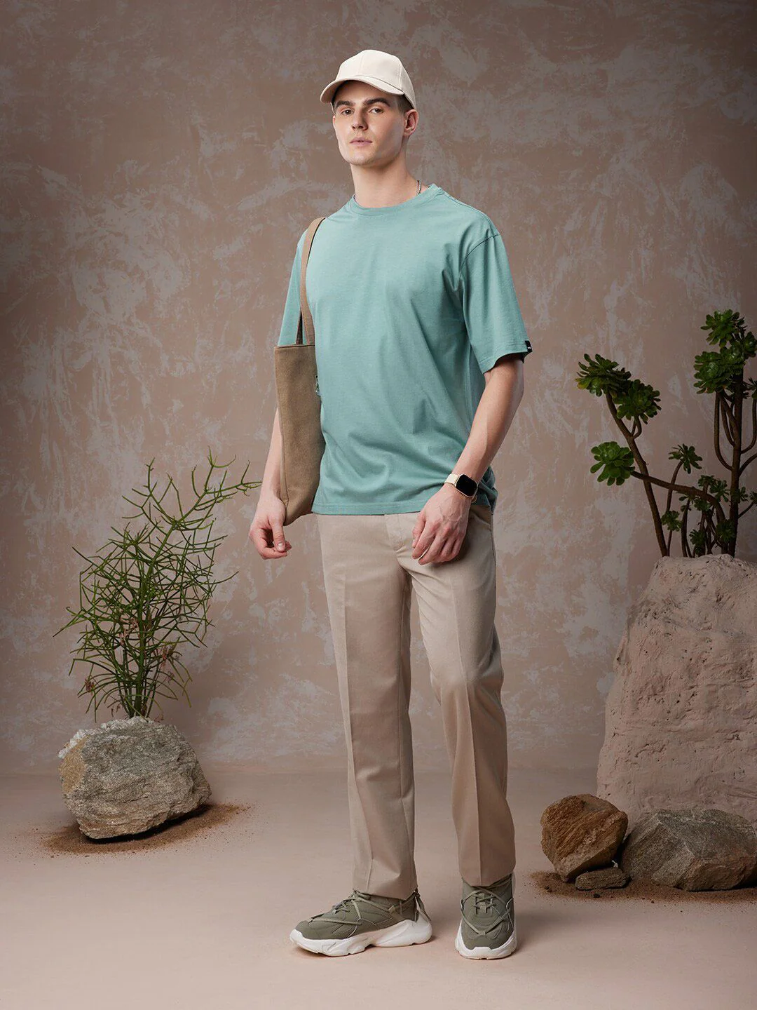 Bewakoof American Pima Round Neck Short Sleeve Cotton Oversized T-shirt - Image 4