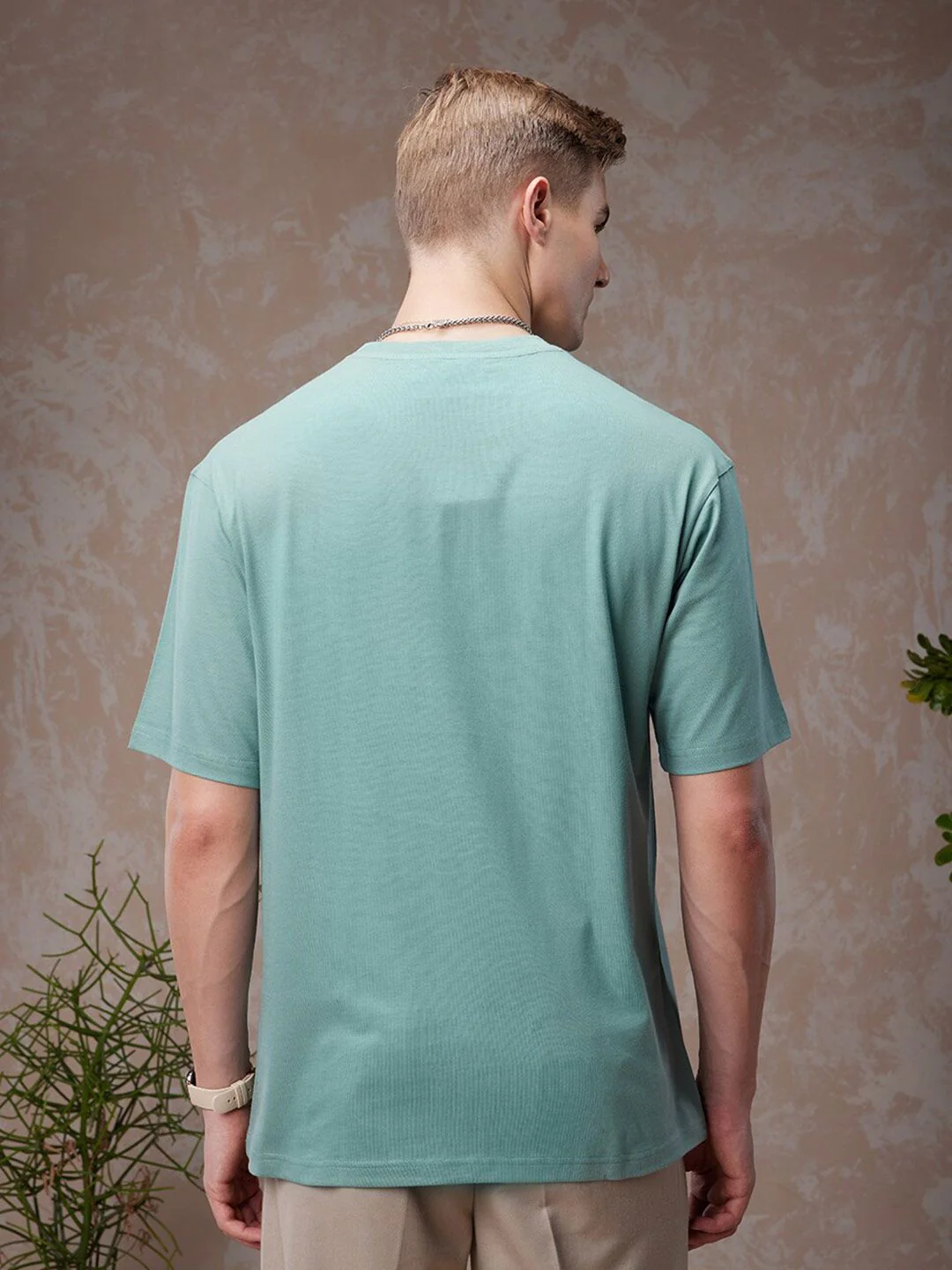 Bewakoof American Pima Round Neck Short Sleeve Cotton Oversized T-shirt - Image 5
