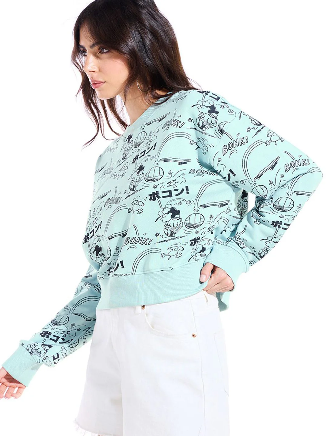 Bewakoof Humour and Comic Printed Oversized Sweatshirt - Image 3