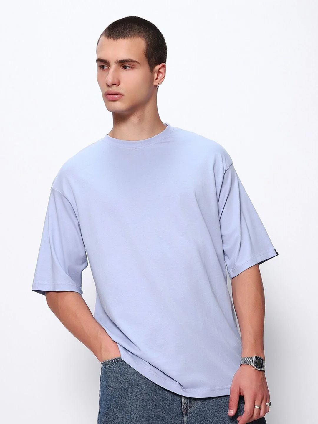 Bewakoof Drop-Shoulder Sleeves Oversized Cotton T-shirt - Image 2