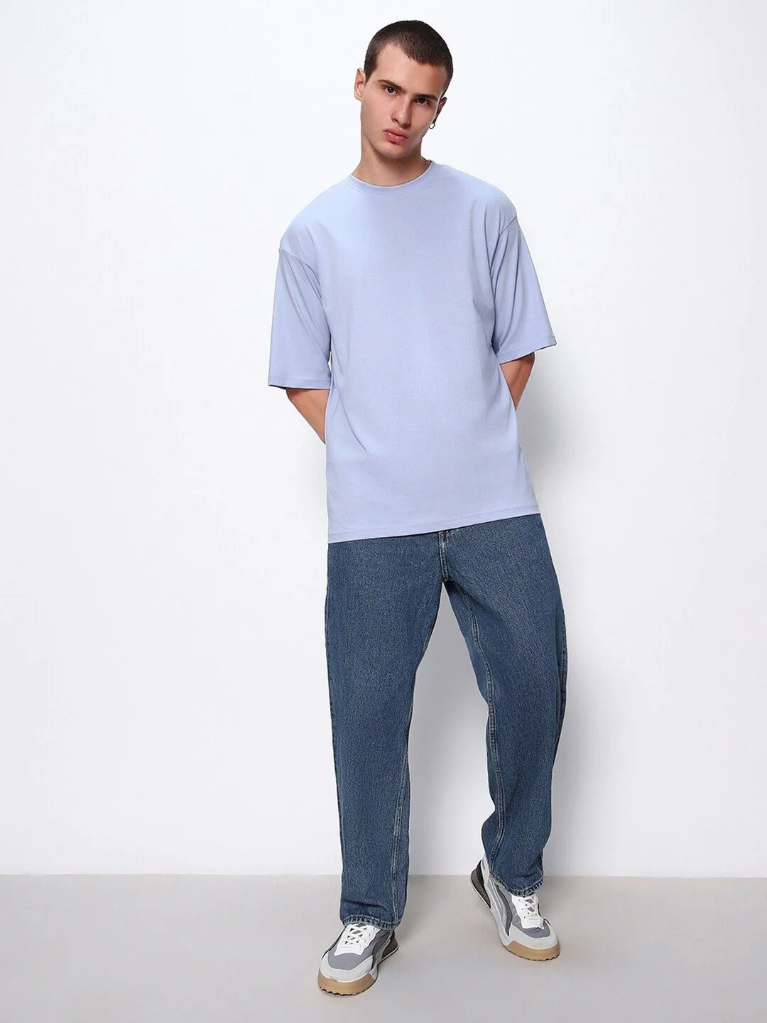 Bewakoof Drop-Shoulder Sleeves Oversized Cotton T-shirt - Image 6