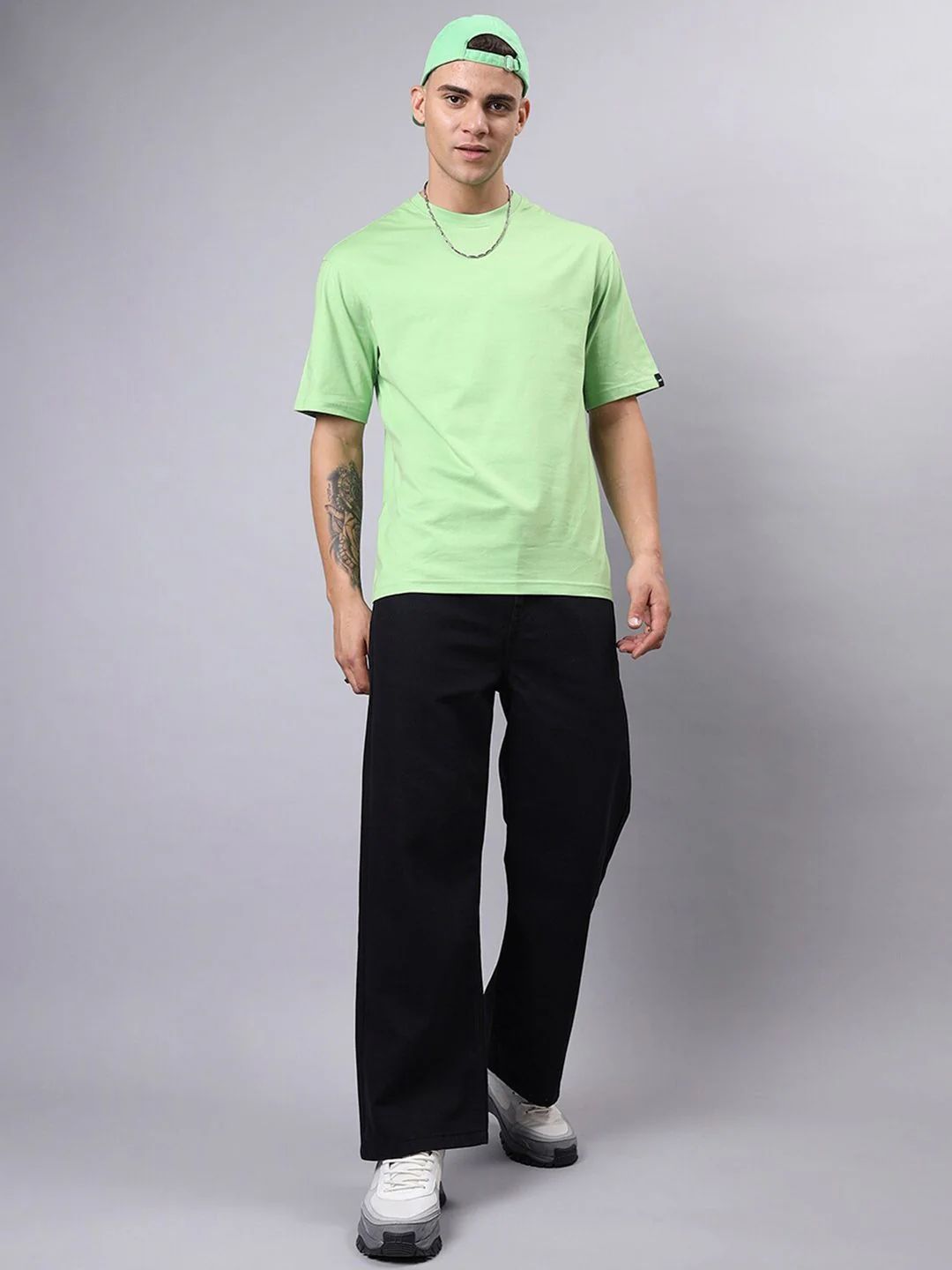 Bewakoof Drop-Shoulder Sleeves Oversized Cotton T-shirt - Image 6
