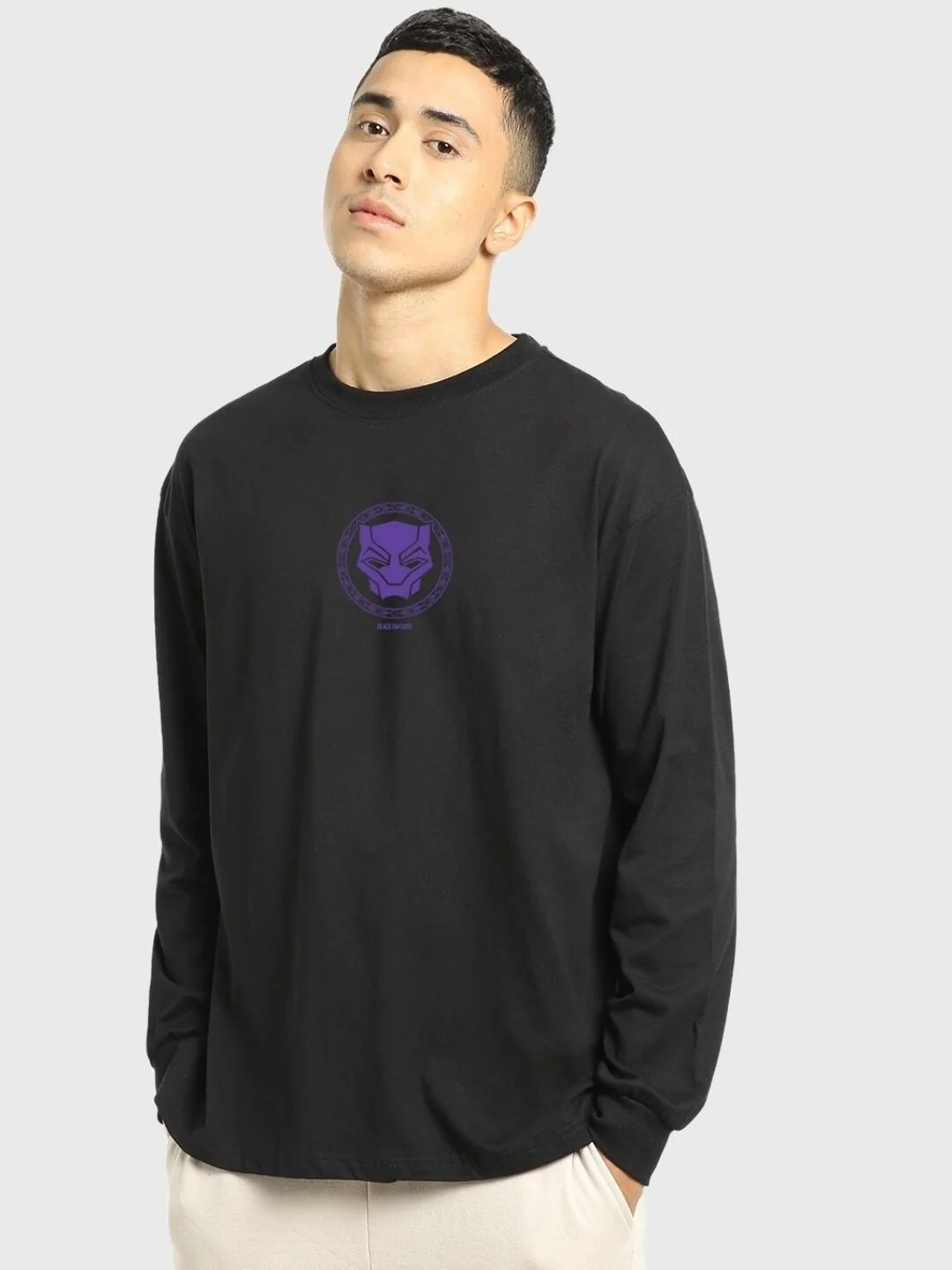 Bewakoof Graphic Printed Drop-Shoulder Sleeves Oversize Pure Cotton T-shirt - Image 5