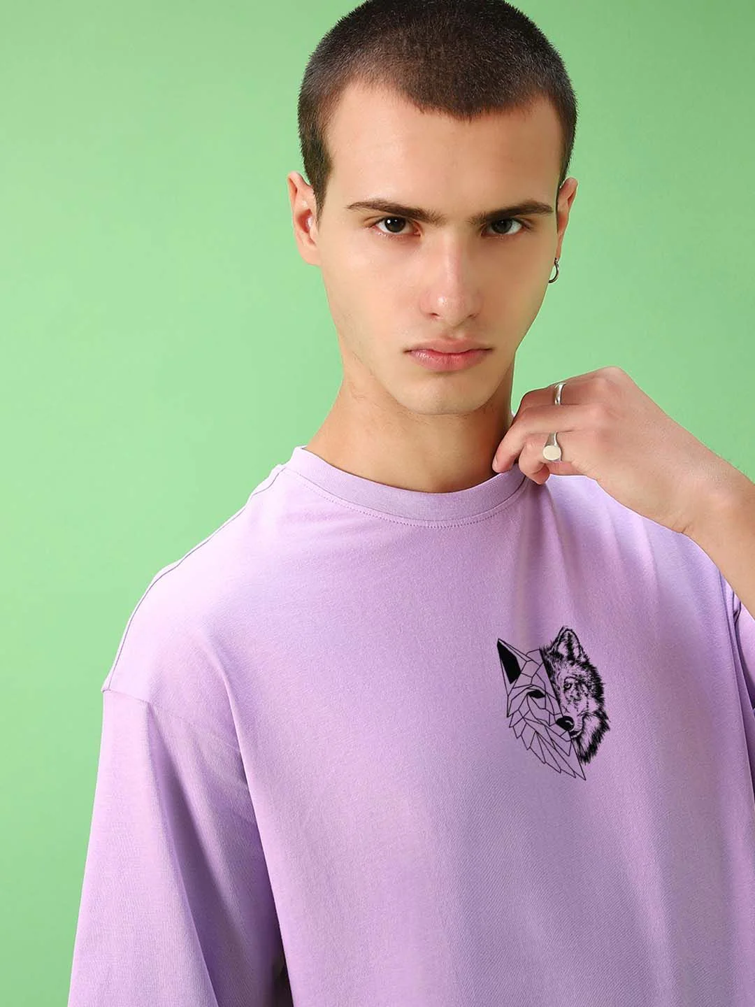Bewakoof Graphic Printed Drop-Shoulder Sleeves Oversized Fit Cotton T-shirt - Image 3