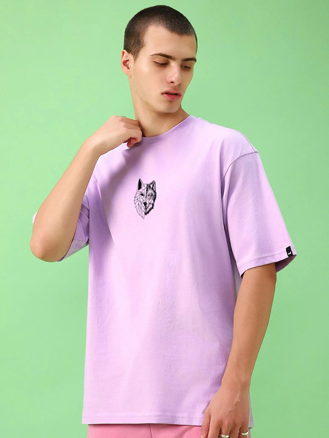 Bewakoof Graphic Printed Drop-Shoulder Sleeves Oversized Fit Cotton T-shirt - Image 5