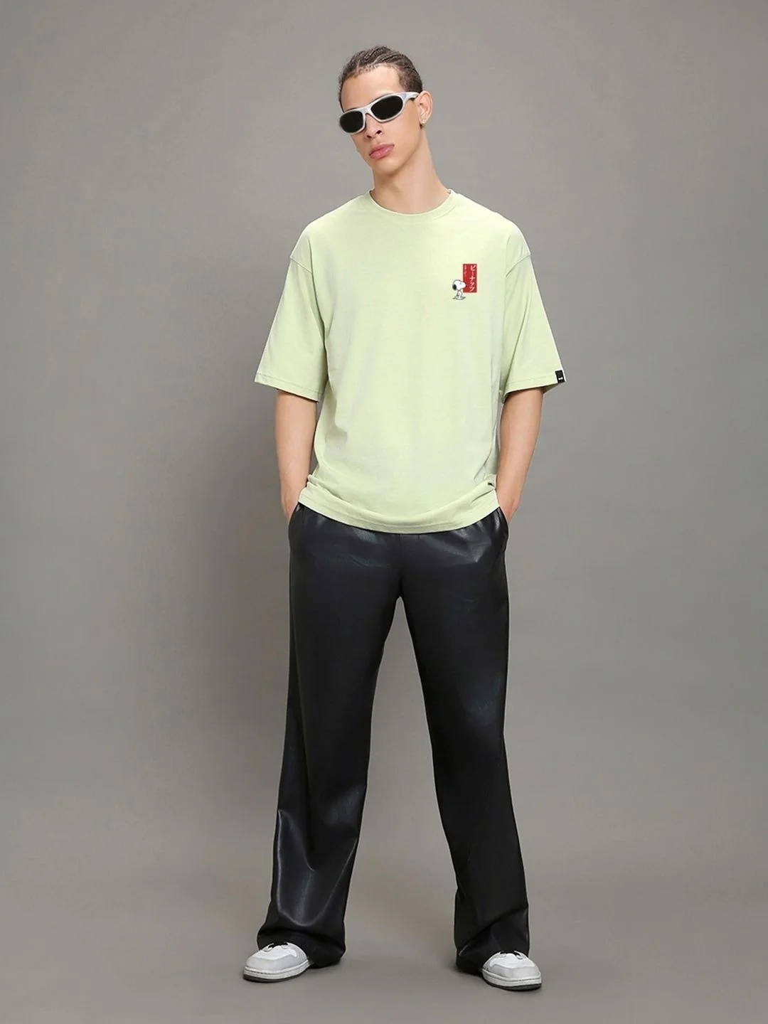 Bewakoof Green Charlie Jap Graphic Printed Oversized T-shirt - Image 10