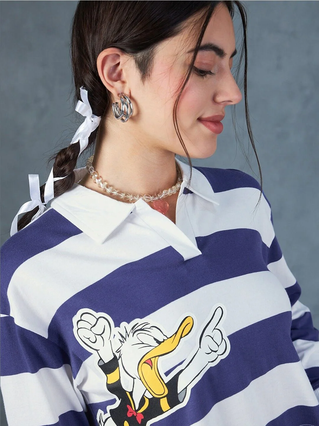 Bewakoof Looney tunes Printed Polo Collar Oversized T-Shit - Image 2