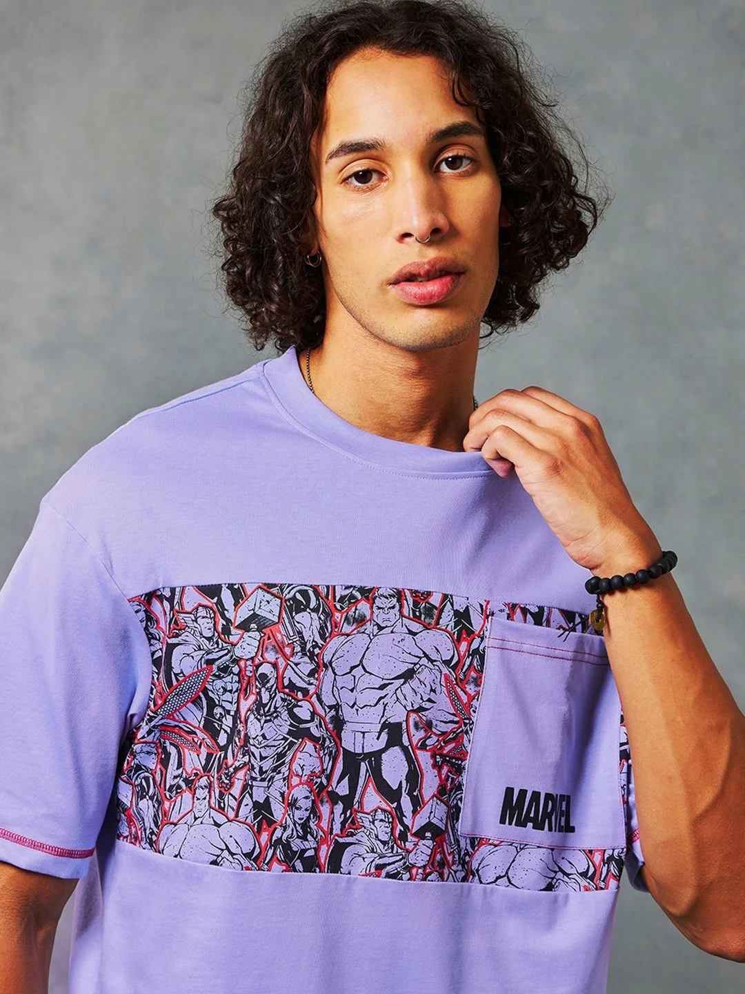 Bewakoof Marvel Printed Drop-Shoulder Sleeves Sleeves Oversized Cotton T-shirt - Image 8