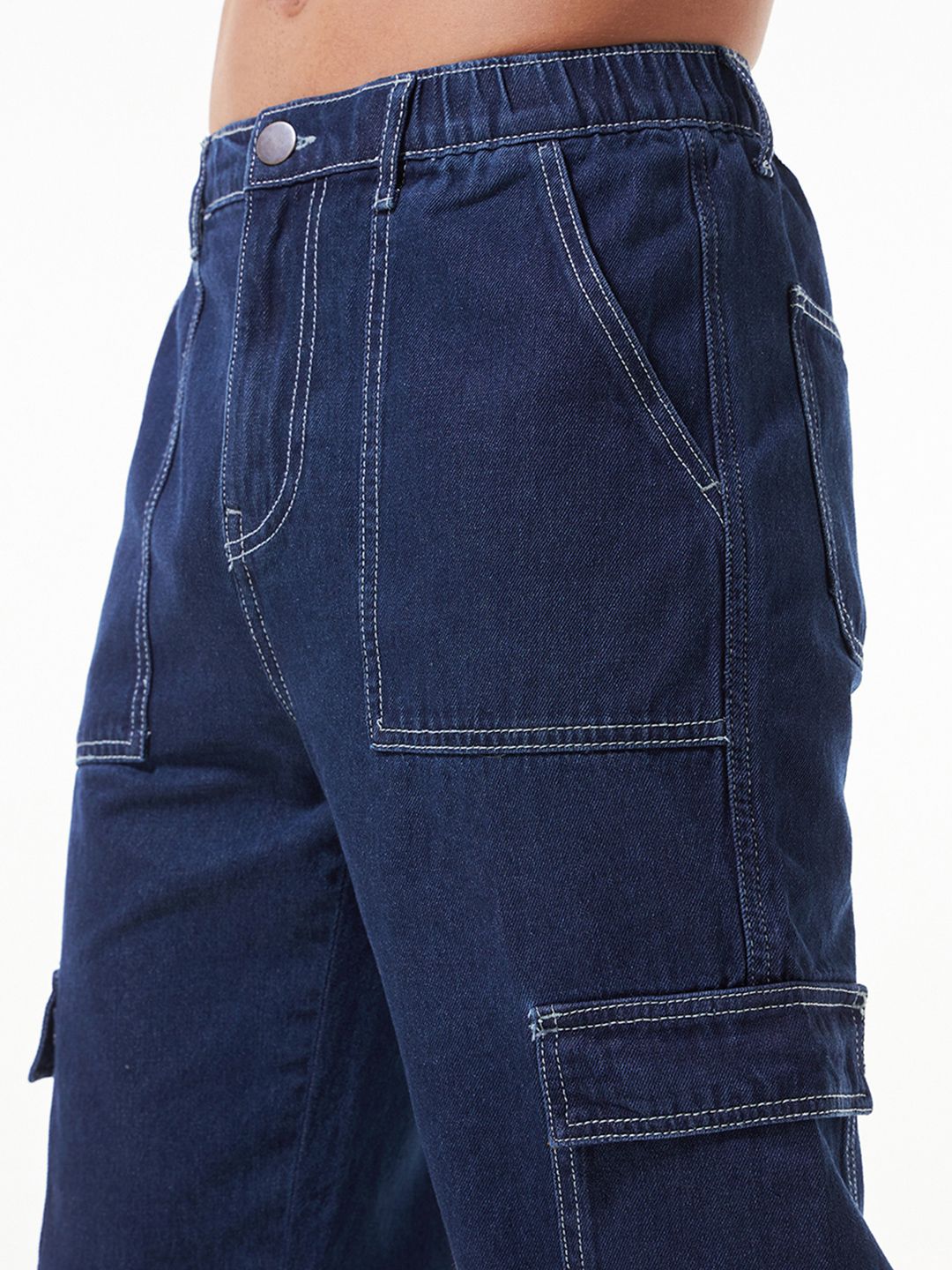 Bewakoof Men Pure Cotton Baggy Cargo Jeans - Image 4