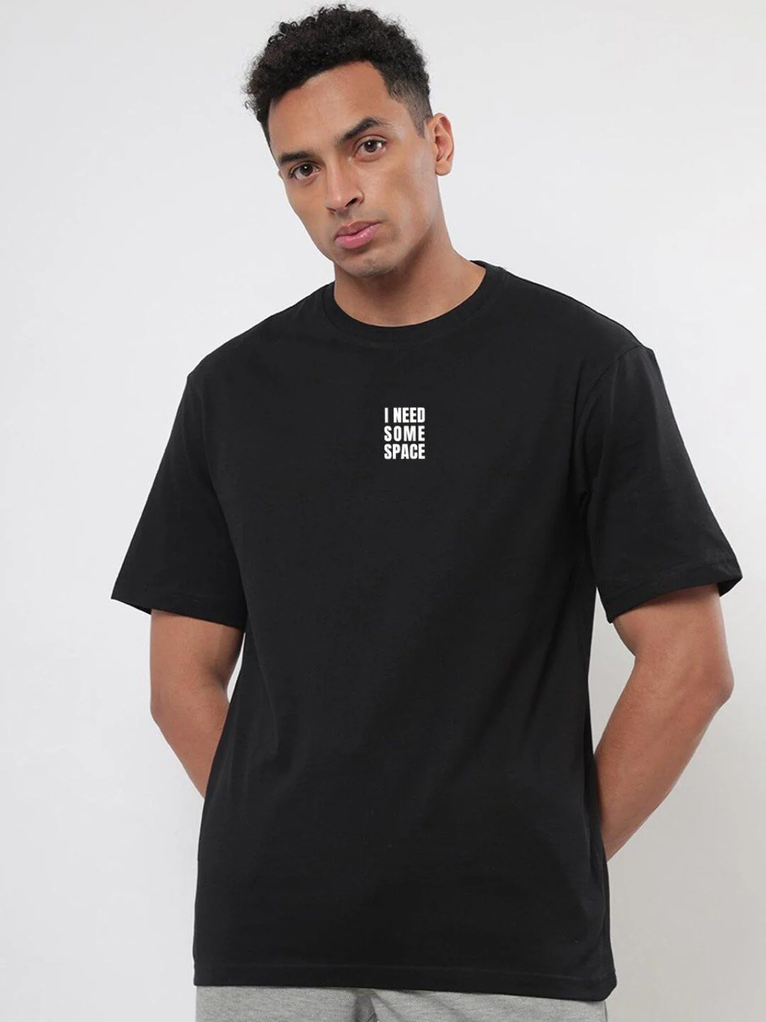 Bewakoof Men Black Printed Oversized T-shirt - Image 5