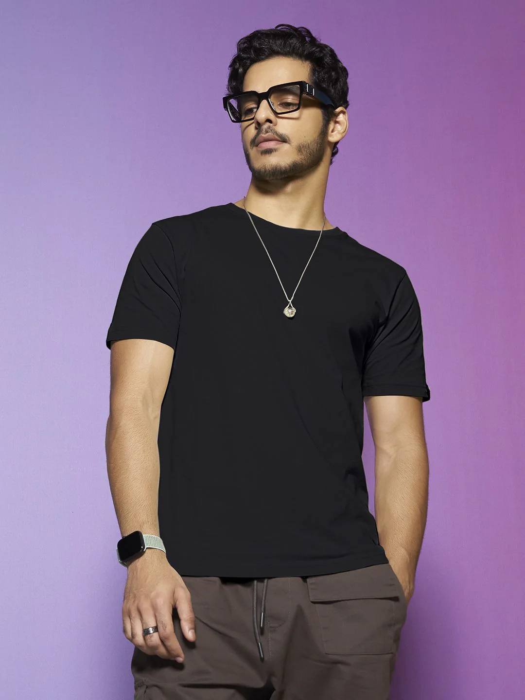 Bewakoof Men Black Pure Cotton T-shirt