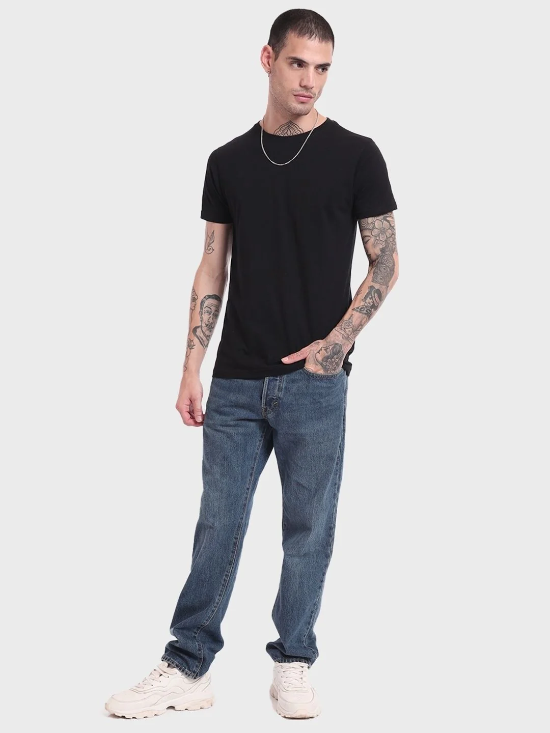 Bewakoof Men Black Pure Cotton T-shirt - Image 4