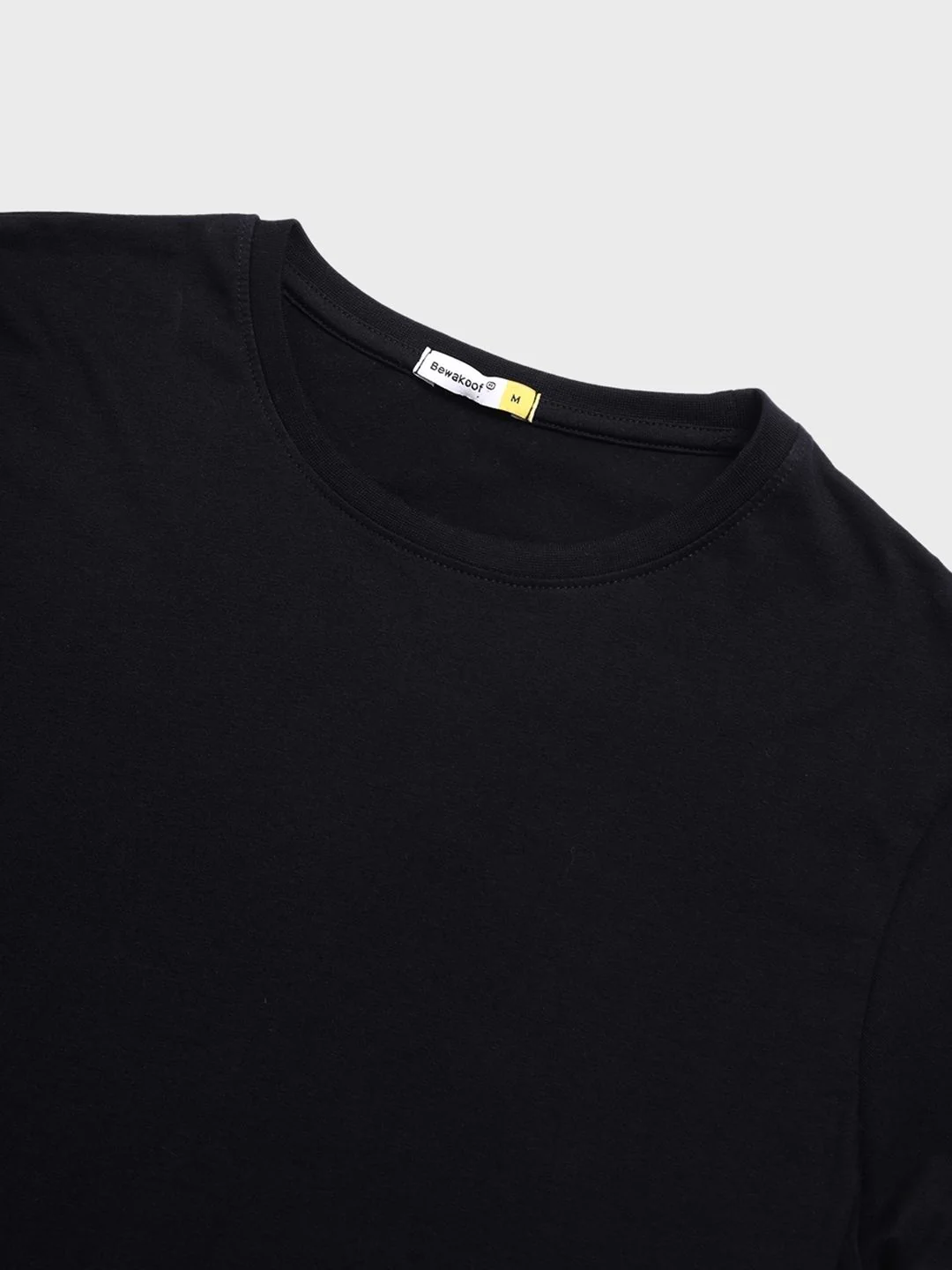 Bewakoof Men Black Pure Cotton T-shirt - Image 7
