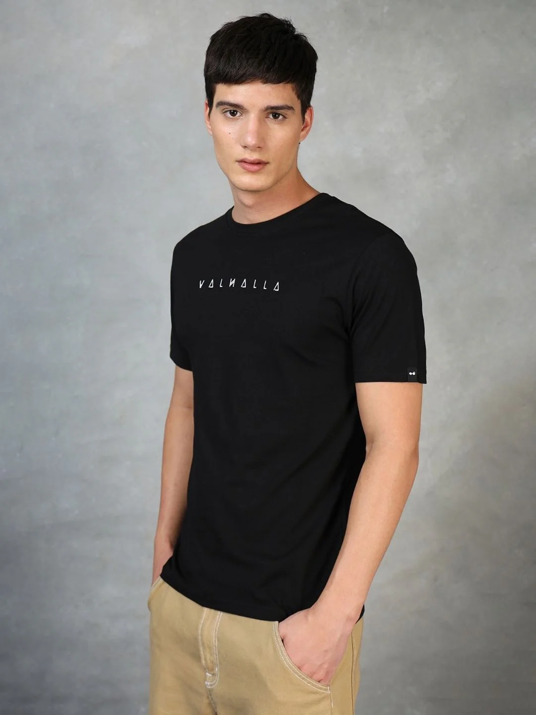Bewakoof Men Black Typography Printed Pure Cotton T-shirt - Image 5