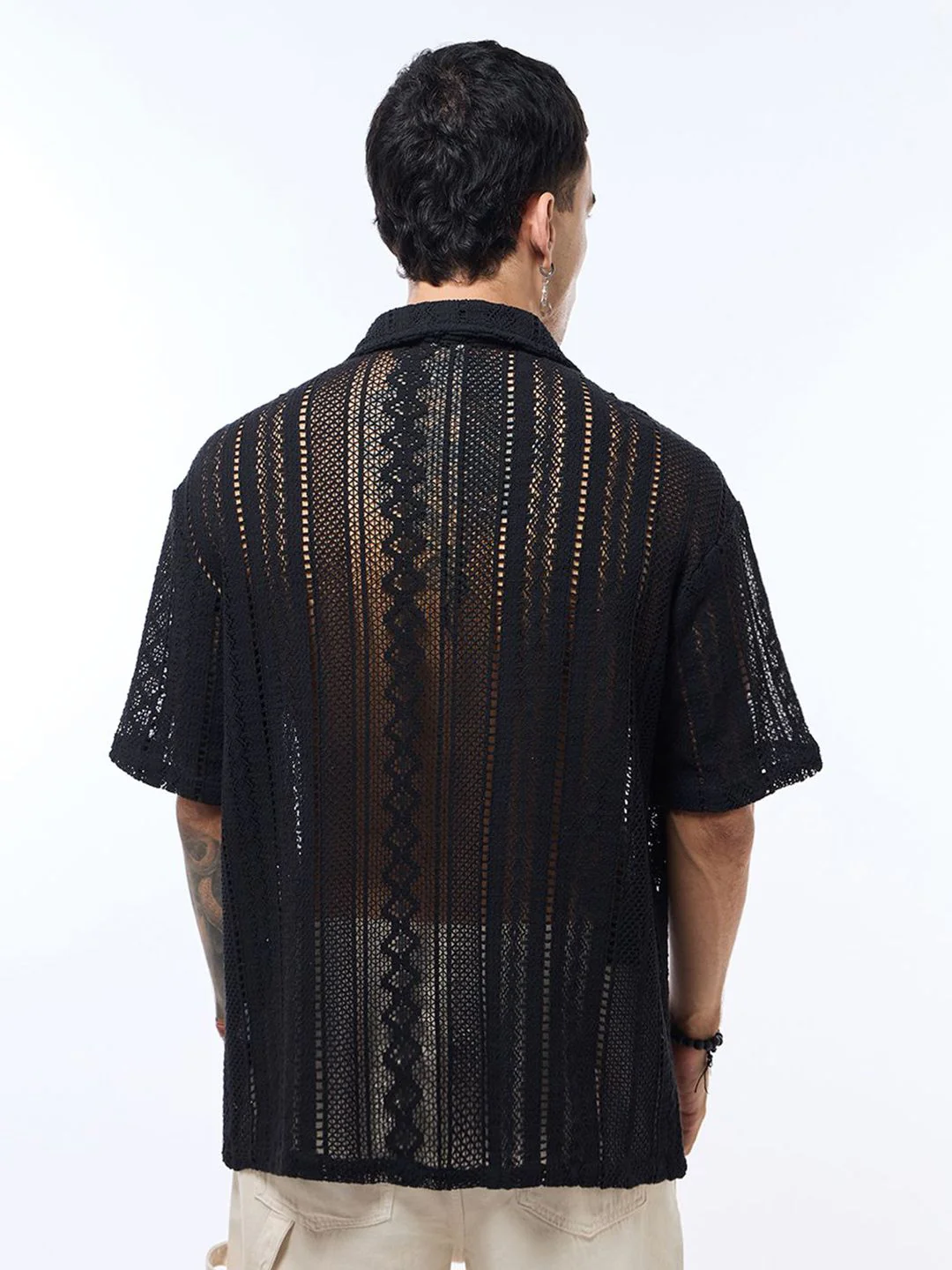 Bewakoof Men Oversized Textured Casual Shirt - Image 5