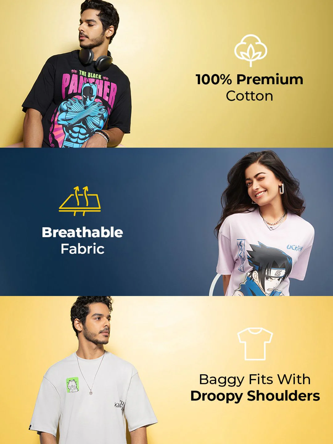 Bewakoof Graphic Printed Round Neck Pure Cotton Oversized T-shirt - Image 7