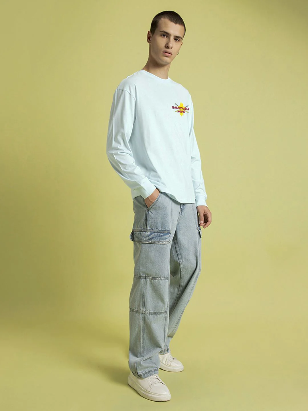 Bewakoof Men Ice Melt Akuma Graphic Printed Round Neck Pure Cotton Oversized T-shirt - Image 5