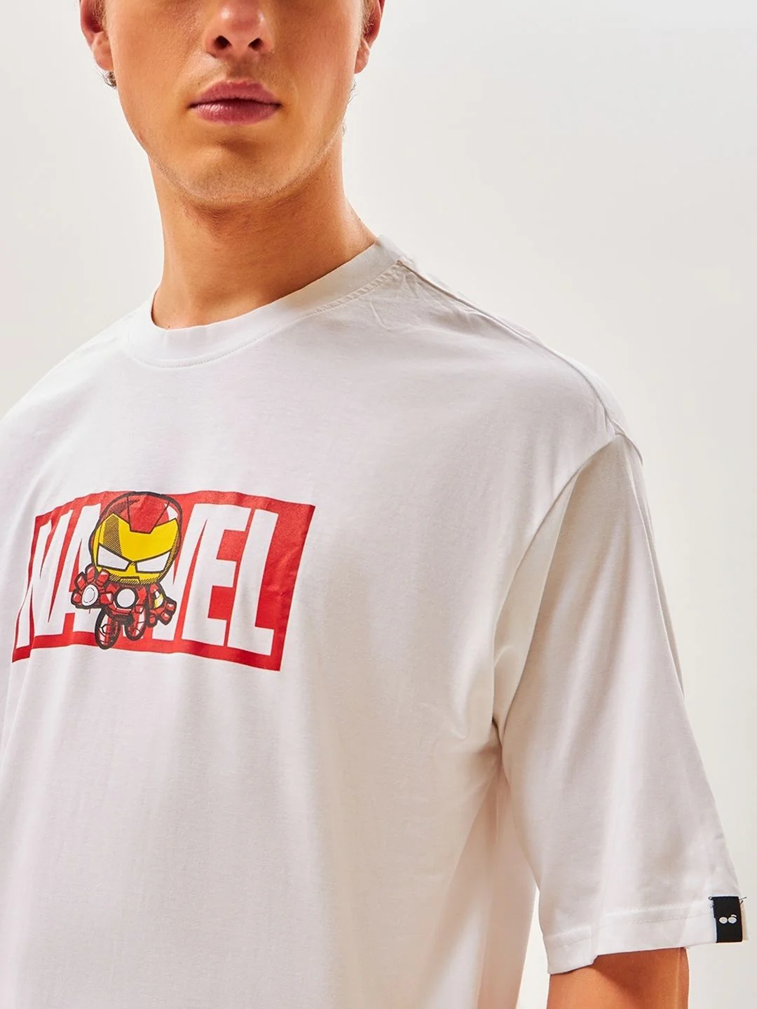 Bewakoof Men Marvel Ironman Typography Oversized Cotton T-shirt - Image 3