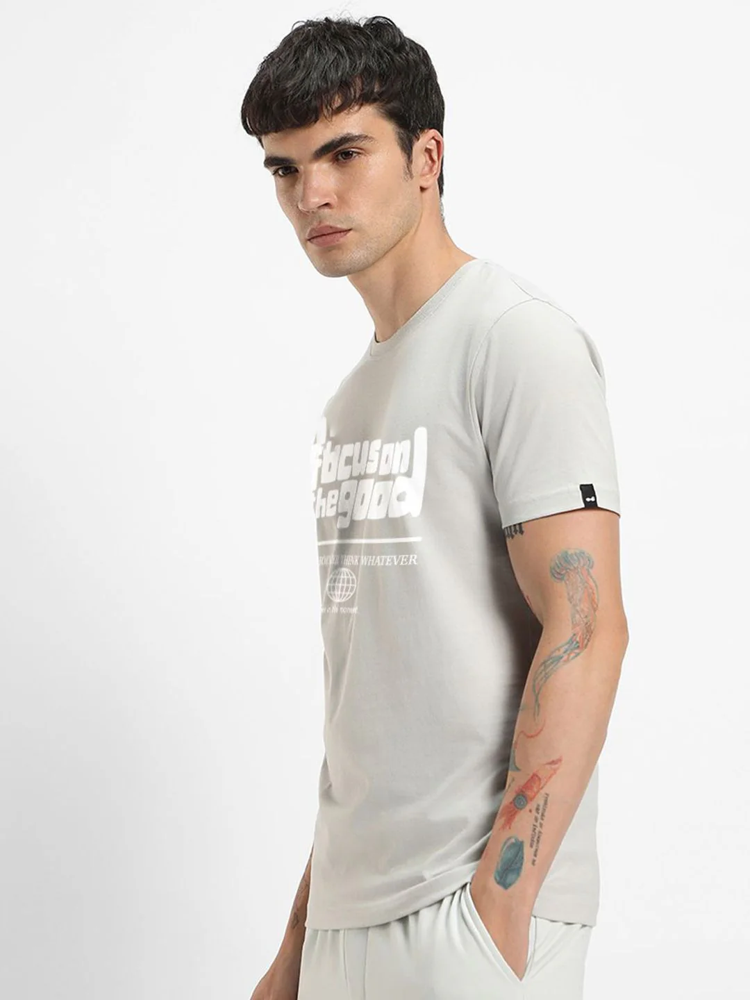 Bewakoof Men Typography Printed Pure Cotton T-shirt - Image 3
