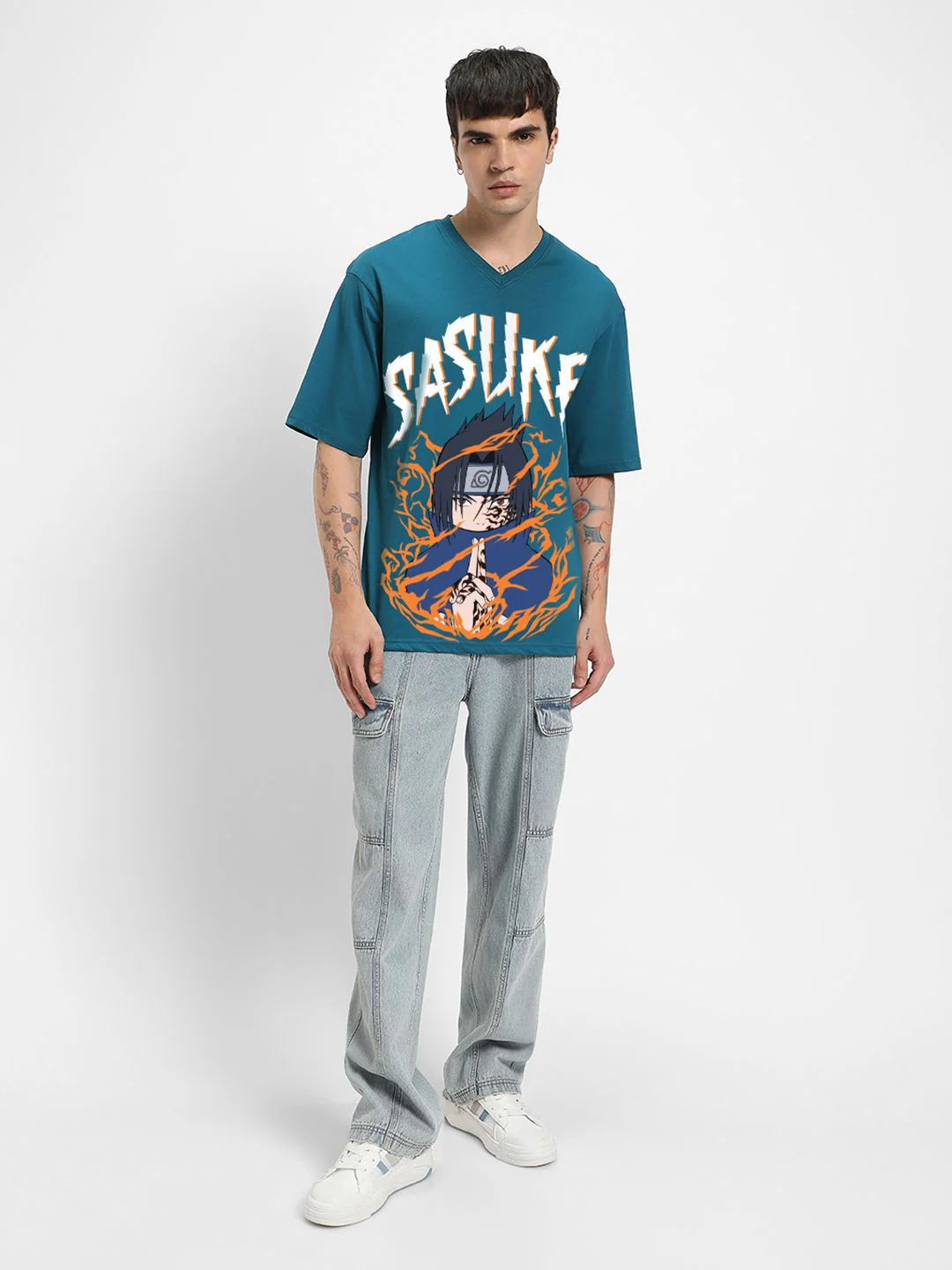 Bewakoof Men Printed V-Neck T-shirt - Image 4