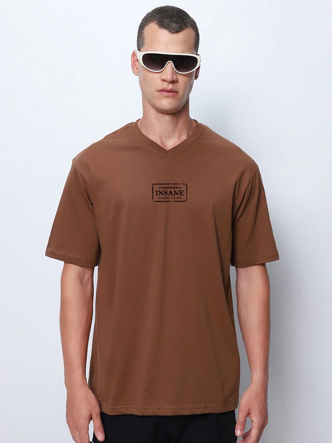 Bewakoof Men Printed V-Neck T-shirt - Image 3
